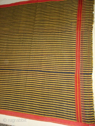 Waziri Shawl From West Punjab(Pakistan)India.Made of silk and cotton.Its size is 125cm x 230cm. Condition is Good(DSC05199 New).               