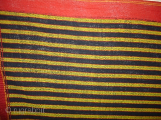 Waziri Shawl From West Punjab(Pakistan)India.Made of silk and cotton.Its size is 125cm x 230cm. Condition is Good(DSC05199 New).               