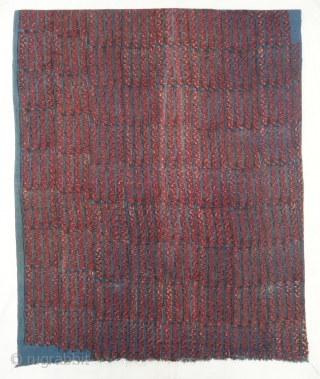 Indigo Blue,Early Daabu Block Print Yardage,(Natural Dyes on Khadi cotton) From Balotra, Rajasthan. India.C.1900. Its size is 82cmX400cm(DSC06401).               