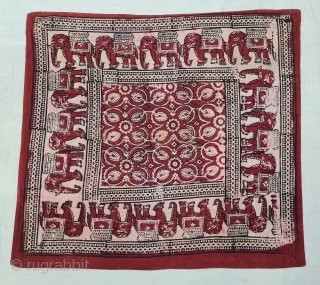 Chintz Kalamkari Wood Block And Hand-Drawn, Mordant- And Resist-Dyed Khadi Cotton, From Gujarat Western Part of India. India. 

C.1850-1900. 

Exported to the South-East Asian Market. known as Saudagiri Prints 

Its size is  ...