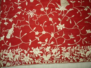 Parsee Gara Sari From Surat Gujarat India.This kind of Sari's were embroidered by Chinese artisans in the town of Surat in Gujarat for the Parsee women of that region.The Parsee's are a  ...