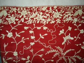 Parsee Gara Sari From Surat Gujarat India.This kind of Sari's were embroidered by Chinese artisans in the town of Surat in Gujarat for the Parsee women of that region.The Parsee's are a  ...