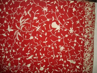 Parsee Gara Sari From Surat Gujarat India.This kind of Sari's were embroidered by Chinese artisans in the town of Surat in Gujarat for the Parsee women of that region.The Parsee's are a  ...