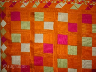 Phulkari From East(India)Punjab.India.One of the Rare Design Indian Phulkari(DSC04410 New).                       