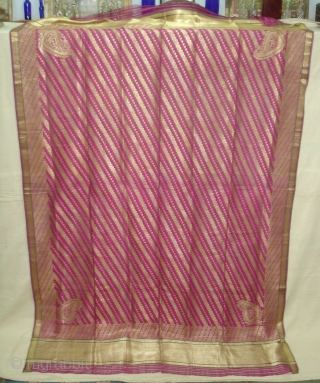 Dupatta Zari brocade(Real Silver and Gold) from Jamnagar Gujarat India. Made to order for some Royal Rajput Family.Condition is very nice. Its size is 155cm X 250cm(DSC04473 New).     