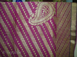 Dupatta Zari brocade(Real Silver and Gold) from Jamnagar Gujarat India. Made to order for some Royal Rajput Family.Condition is very nice. Its size is 155cm X 250cm(DSC04473 New).     