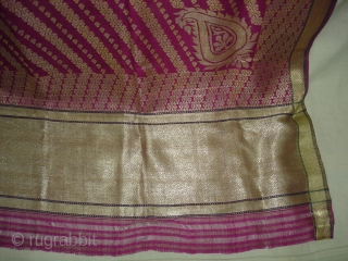 Dupatta Zari brocade(Real Silver and Gold) from Jamnagar Gujarat India. Made to order for some Royal Rajput Family.Condition is very nice. Its size is 155cm X 250cm(DSC04473 New).     