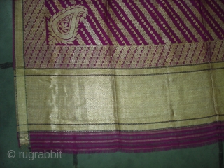 Dupatta Zari brocade(Real Silver and Gold) from Jamnagar Gujarat India. Made to order for some Royal Rajput Family.Condition is very nice. Its size is 155cm X 250cm(DSC04473 New).     