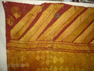 Phulkari From West(Pakistan)Punjab. India.known As Vari-Da-Bagh ,Very Rare influence of Different Design and different colour Nazar buti(DSC02439 New).               