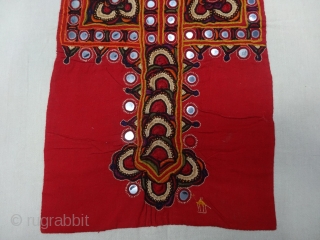 Embroidered Blouse-Front(Gaj)From Chetiari Sanghar,Morana, Sindh Provision of Pakistan. India.Cotton lined, Cotton and silk embroidery and mirrors(DSC0644).                 