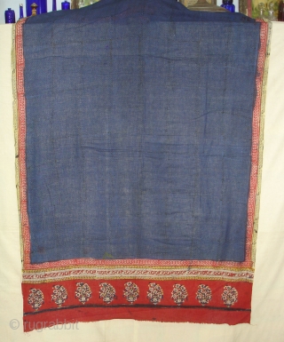 Wedding Saree(Khadi Cotton)From Gujarat India,Circa 1900.block-printed,mordant-dyed,Its size is 110cmx350cm(DSC00148 New).                       