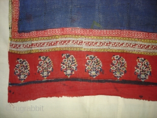 Wedding Saree(Khadi Cotton)From Gujarat India,Circa 1900.block-printed,mordant-dyed,Its size is 110cmx350cm(DSC00148 New).                       