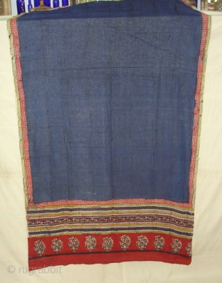 Wedding Saree(Khadi Cotton)From Gujarat India,Circa 1900.block-printed,mordant-dyed,Its size is 110cmx350cm(DSC00148 New).                       