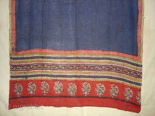 Wedding Saree(Khadi Cotton)From Gujarat India,Circa 1900.block-printed,mordant-dyed,Its size is 110cmx350cm(DSC00148 New).                       