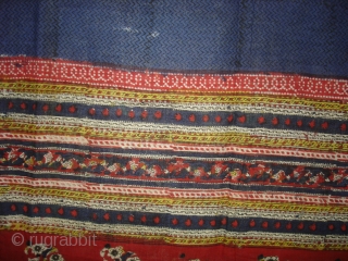 Wedding Saree(Khadi Cotton)From Gujarat India,Circa 1900.block-printed,mordant-dyed,Its size is 110cmx350cm(DSC00148 New).                       