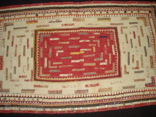 Embroidered and Printed Patch work Quilt From Dwaraka Region of Saurashtra Gujarat. India.very fine quilted and Patch work.Rare kind of Piece.Its size is 70cmX117cm(DSC02355 New).        