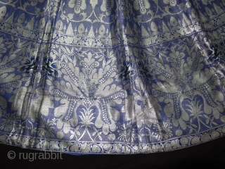 Zari (Real Silver)Brocade Skirt(Ghaghra)From Varanasi,Uttar Pradesh. India.Known As Marvadi Ghaghra.Its size is L-100cm circle is 476cm. Please ask for more detail Pictures(151712).           