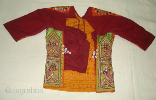 Ceremonial Womens Blouse(Kapada)FIne Rabari Embroidery From Kutch Gujarat, India.This were Traditionally used mainly Rabari Community of Kutch Gujarat India.C.1900(DSC05862 New).             