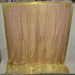 Dupatta Zari brocade(Real Gold) from Varanasi,Uttar Pradesh India.Made to order for some Royal Family of Rajasthan.Circa 1900.Condition is very nice. Its size is 178cm x 250cm(DSC04460 New).      