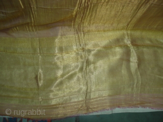 Dupatta Zari brocade(Real Gold) from Varanasi,Uttar Pradesh India.Made to order for some Royal Family of Rajasthan.Circa 1900.Condition is very nice. Its size is 178cm x 250cm(DSC04460 New).      