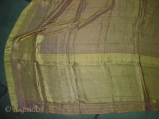 Dupatta Zari brocade(Real Gold) from Varanasi,Uttar Pradesh India.Made to order for some Royal Family of Rajasthan.Circa 1900.Condition is very nice. Its size is 178cm x 250cm(DSC04460 New).      