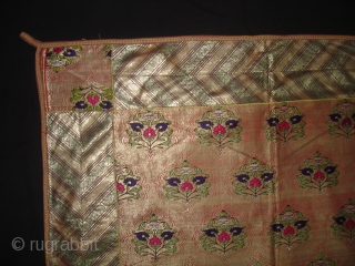 Zari (Real Zari) Brocade Tree design Wall Hanging from Jamnagar Gujarat, India. C.1900.Its size is 80cmX142cm (DSC05594 New).               