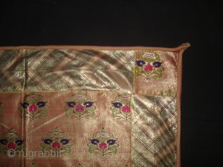 Zari (Real Zari) Brocade Tree design Wall Hanging from Jamnagar Gujarat, India. C.1900.Its size is 80cmX142cm (DSC05594 New).               