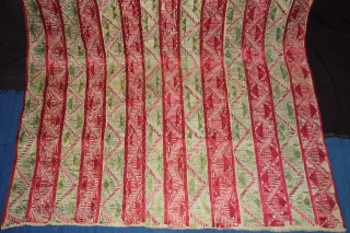 Thirma abstract Bagh-Phulkari From West(Pakistan)Punjab. India. Known As Wedding Thirma Bagh. Rare Influence of showing the flowers garden of Punjab. c.1900. Its size is 131cmX250cm(DSC07974).
        