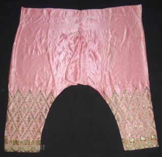 Ceremonial Woman's Trouser(Ejar)From Gujarat India.C.1900.Zari Embroidery on Gajji-Silk,This were traditionally used mainly by Vohra-Muslim family of Gujarat India(DSC02560 New).              