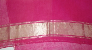 Zari (Real) Brocade Paithani Dupatta, From Maharashtra  Region of South India.Fine Muslin Cotton with Real Zari Brocade weaving.
C.1900.
Its size is 88cmX258cm (DSC09077)          