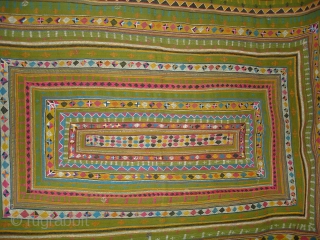 Quilt(Ralli)of Snake Charmer's of the Sami Faqir From Sindh Region of Pakistan.Perfect example of the quilting.condition is Perfect.Circa 1900.Its size is 145cm X 200cm(DSC00371).         