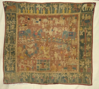 Kanduri shrine Applique Wall Hanging.It is Presented by both Hindu and Muslim Pilgrims as on offering on the grave of the Muslim Prince Sara Masoud. From Uttar Pradesh,India. Its size is 123cmx130cm(DSC04802  ...