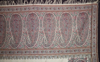 Palledar European Antique Jacquard  Pashmina Paisley  Shawl  From Europe.
The colour composition reflecting in this work defines revelry and the importance of such shawls. The butas of floral background and the applied Kani  ...