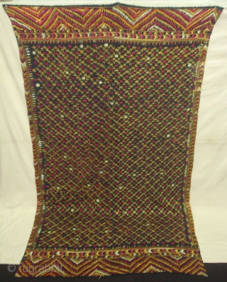 Phulkari From East(India)Punjab India. Made On Indigo Base,Proper Pathankot District of Punjab India.showing the Hill Buti of Chamba(DSC02810 New).              