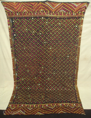 Phulkari From East(India)Punjab India. Made On Indigo Base,Proper Pathankot District of Punjab India.showing the Hill Buti of Chamba(DSC02810 New).              