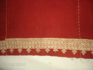 Odhana Double Sided Embroidery (Phulkari Chop Type) On Khadi Cotton. From Hanumangarh District Of Rajasthan Or Sirsa District Haryana.  India. Belongs to Bishnoi Jath Group.Natural Colours.C.1900. Its Size is 140cmX190cm(DSC02952 New). 