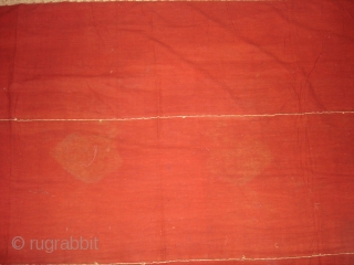 Odhana Double Sided Embroidery (Phulkari Chop Type) On Khadi Cotton. From Hanumangarh District Of Rajasthan Or Sirsa District Haryana.  India. Belongs to Bishnoi Jath Group.Natural Colours.C.1900. Its Size is 140cmX190cm(DSC02952 New). 