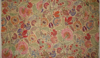 Deccani Shawl Fragment of Kani Jamawar, From Deccan-Hyderabad,South-India, India.Shwoing the Finest Floral Design. c.1750-1800. Its Size is 64cmx65cm(DSC08117).               