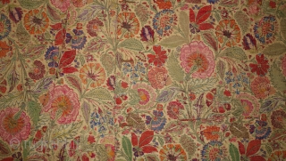 Deccani Shawl Fragment of Kani Jamawar, From Deccan-Hyderabad,South-India, India.Shwoing the Finest Floral Design. c.1750-1800. Its Size is 64cmx65cm(DSC08117).               