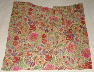 Deccani Shawl Fragment of Kani Jamawar, From Deccan-Hyderabad,South-India, India.Shwoing the Finest Floral Design. c.1750-1800. Its Size is 64cmx65cm(DSC08117).               