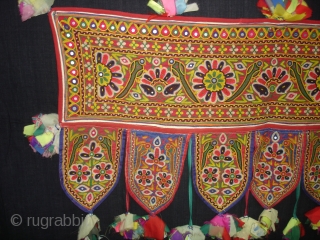 Mochi Aari Embroidery Toran From Kutch Gujarat,India.Belongs to Bhanushali Group of Kutch.Its Size is 48cmX103cm.C.1900(DSC04853 New).                 