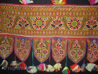 Mochi Aari Embroidery Toran From Kutch Gujarat,India.Belongs to Bhanushali Group of Kutch.Its Size is 48cmX103cm.C.1900(DSC04853 New).                 