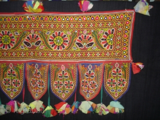 Mochi Aari Embroidery Toran From Kutch Gujarat,India.Belongs to Bhanushali Group of Kutch.Its Size is 48cmX103cm.C.1900(DSC04853 New).                 