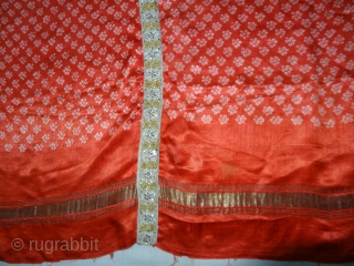 Khoja bandhni (Tie and Dye) Odhani on Gajji-Silk with Real Zari Border,This Particular bandhni is from south Kutch, Kutch Gujarat, India. 

This were Traditionally used mainly by Khoja Muslim community in Kutch.

C.1875-1900.

Its  ...