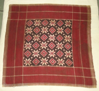 Telia Rumal,Cotton,warp and werft Ikat,From Andhra Pradesh India.Its size is 105cmX105cm(DSC00651 New).                     