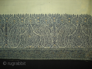 Highly Sikh Period Jamawar Long Shawl From Kashmir, India.Made for Sikh family of Punjab.C.1835.Its Size is 135cmx345cm.Its condition is very good(DSC03270 New).           