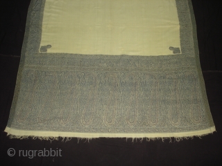 Highly Sikh Period Jamawar Long Shawl From Kashmir, India.Made for Sikh family of Punjab.C.1835.Its Size is 135cmx345cm.Its condition is very good(DSC03270 New).           