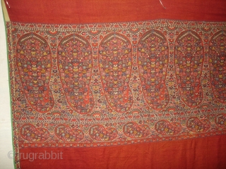 Rare Colour,Jamawar Long Shawl from Kashmir India.It has been made in Highly Sikh Period Around,C.1820.Its size is 120cm x 275cm.Condition is Good(DSC05679 New).Ask for more Detail Pictures.      