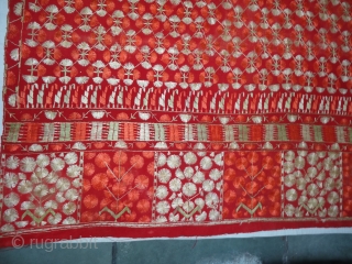 Chamba Phulkari From Hill Area of Himachal Pradesh. India. Known as Chamba Phulkari. c.1900.Its size is 130cmX245cm(DSC03809 New).               