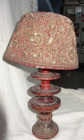 Hat Zardozi Embroidered on cotton velvet, With Real Silver Thread with Gold Polish.
From Some Royal State of Northern India.India(DSC07118).              